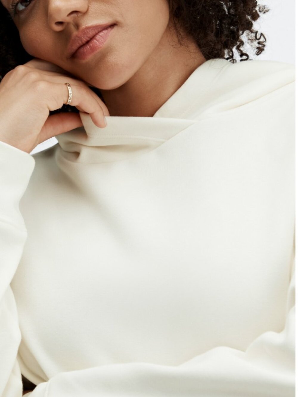 Fabletics Eco Go-To Pocket Hoodie – Ivory Color - Size M / NWT - Picture 2 of 3
